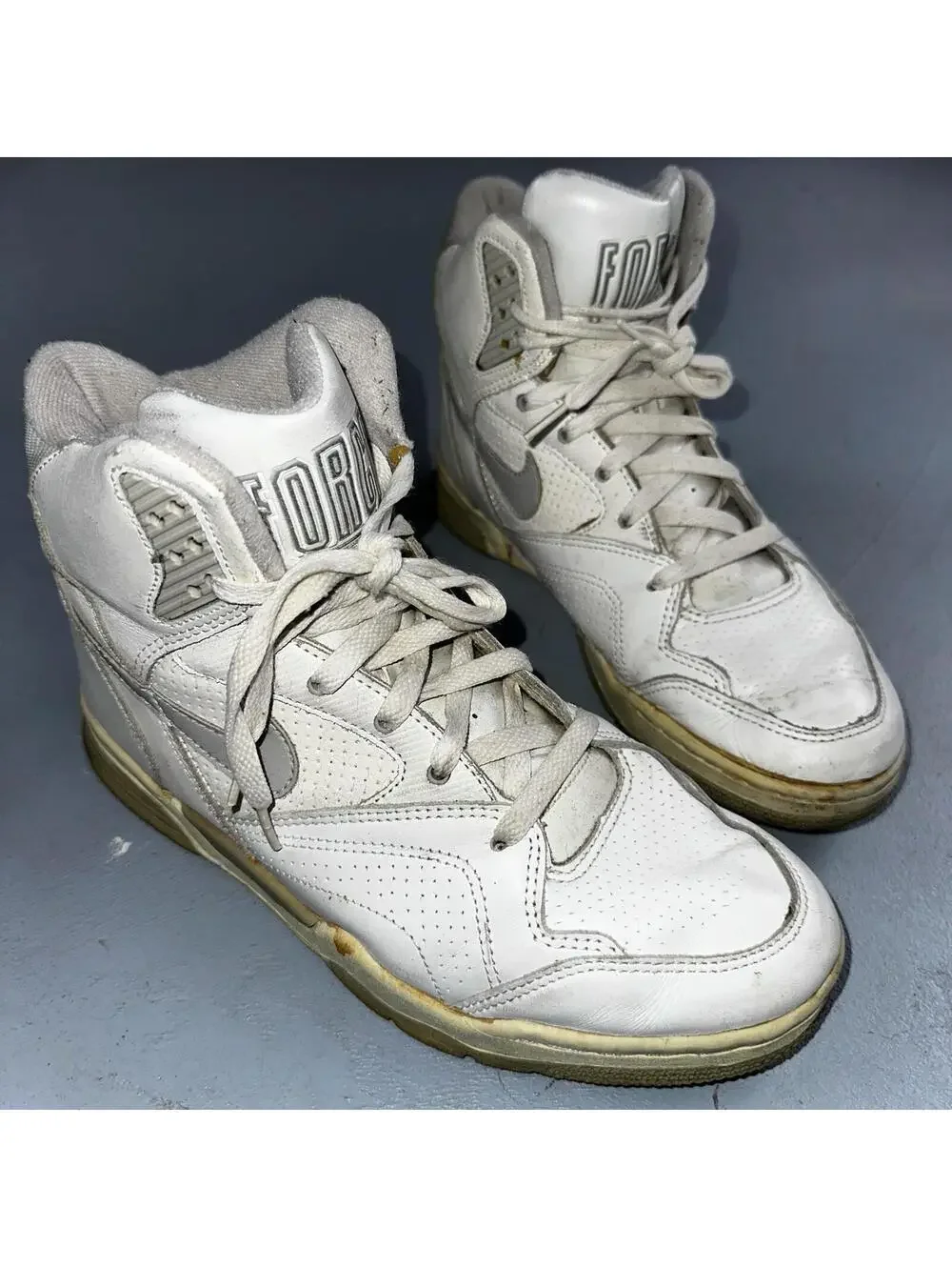 Nike Vintage 1990 Air Delta Force High Great Condition Men’s 8.5 Rare 90s White